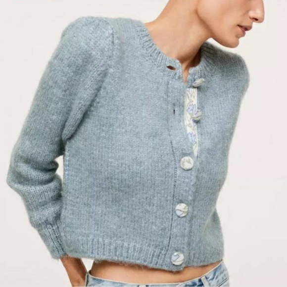 Mango Sweaters - Mango Matilda Chunky Knit Cardigan Sz L